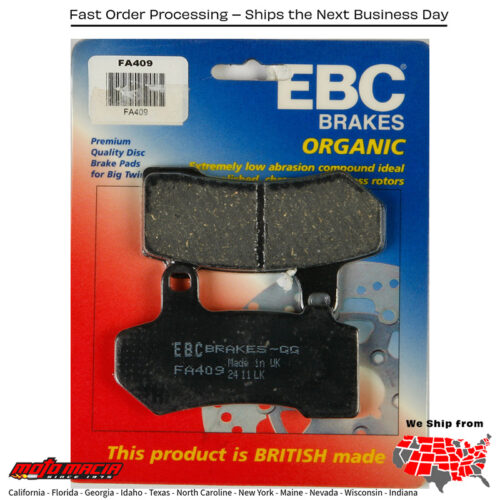 Brake Pads Fa409 Organic Harley Davidson Flhtcul Electra Glide Ultra Classic