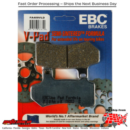 Brake Pads Fa409vld V-Series Chrome Harley-Davidson Flhtcul Electra Glide U