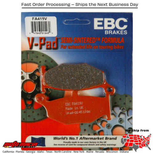 Brake Pads V-Series Suzuki Gsx-R1300 Le Hayabusa 2013-2014 Dl1000 V- more