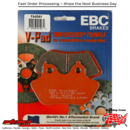 Brake Pads Fa434v V-Series Harley Davidson Flstfse Cvo Softail Fat Boy 2006