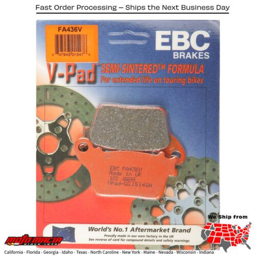 Brake Pads V-Series Suzuki Gsx-S1000 2016-2016 Gsx-S1000f 2016-2016