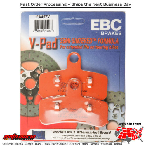 Brake Pads Fa457v V-Series Harley-Davidson Flstfs Softail Fat Boy S 2016-20