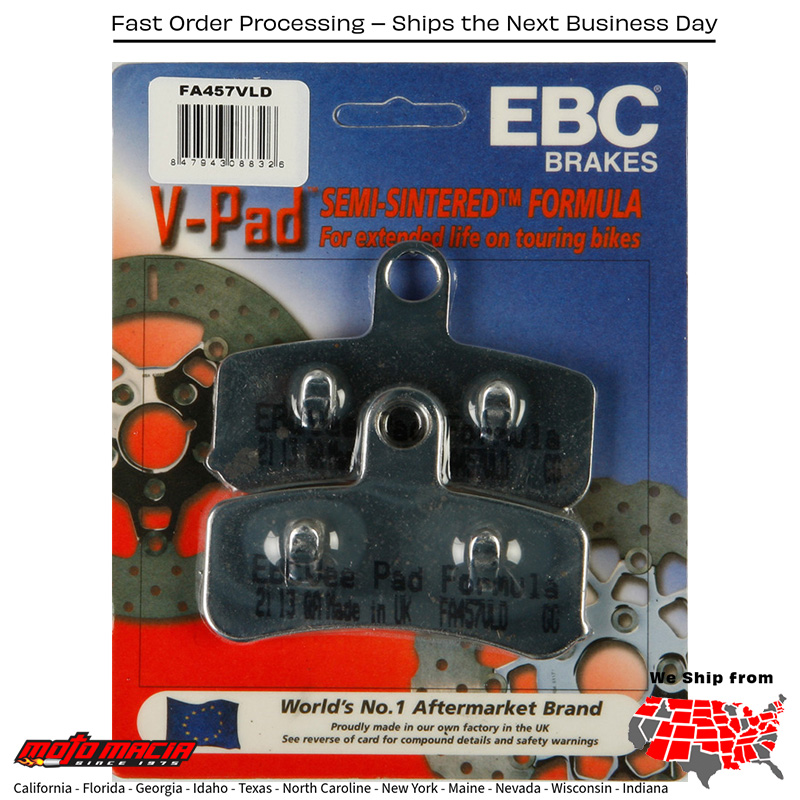 Brake Pads Fa457vld V-Series Chrome Harley-Davidson Flstfs Softail Fat Boy