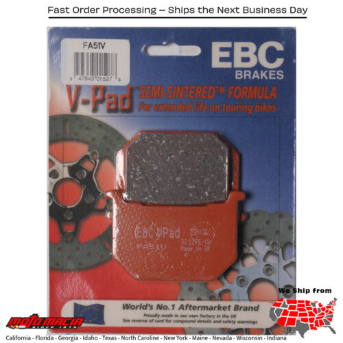 Brake Pads V-Series Suzuki Gn250 1988-1988 Gs450l 1980-1988 G