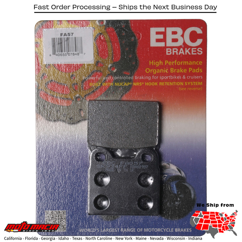 Brake Pads Fa57 Organic for BMW R65 1980-1985 R45 1978-1985 R65ls 1981-1985