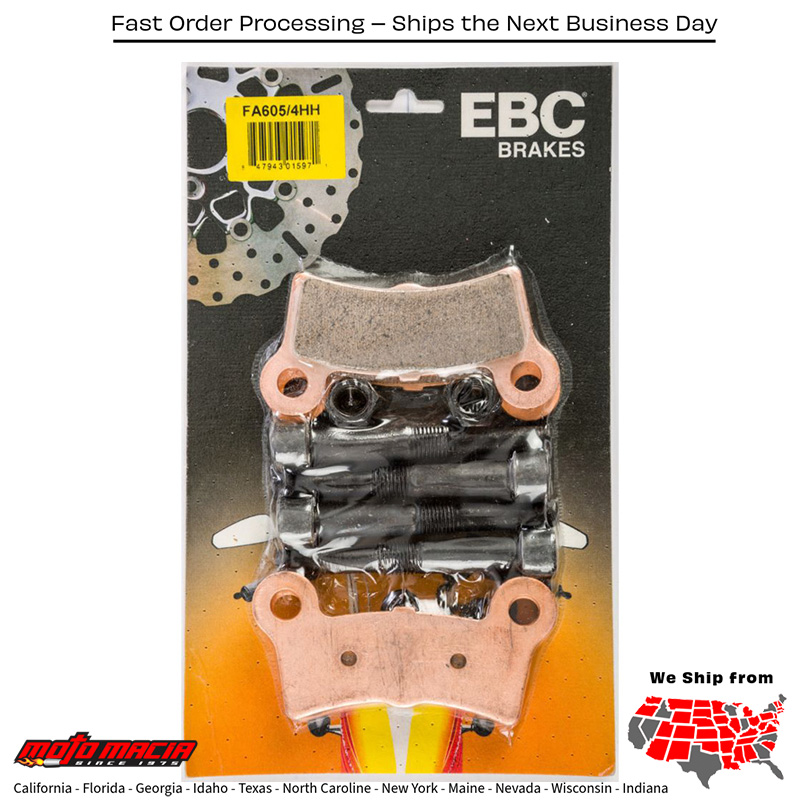 Brake Pads Fa605/4hh Double-H Sintered Harley-Davidson Flhtcutg Tri Glide U