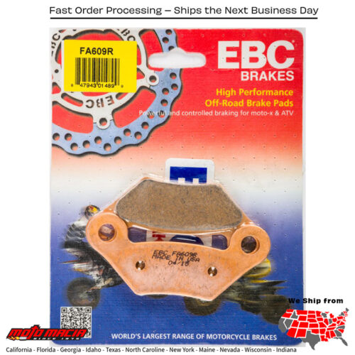 Brake Pads Fa609r Sintered R Series John Deere Gator Xuv 4x4 620i 2010-2010