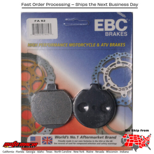 Brake Pads Fa62 Organic Kawasaki Kz1300 1979-1982 Kz1000e Shaft 19 more