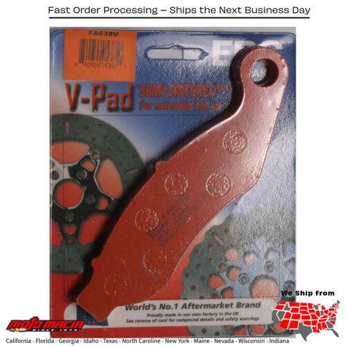Brake Pads Fa638v Semi-Sintered V Series Harley Davidson Flrt Freewheeler 2 more