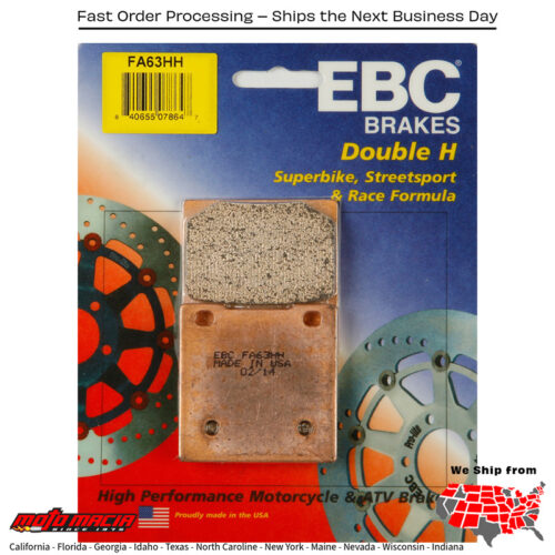 Brake Pads Fa63hh Double-H Sintered Suzuki Gs500f 2005-2010 Gsx-R600