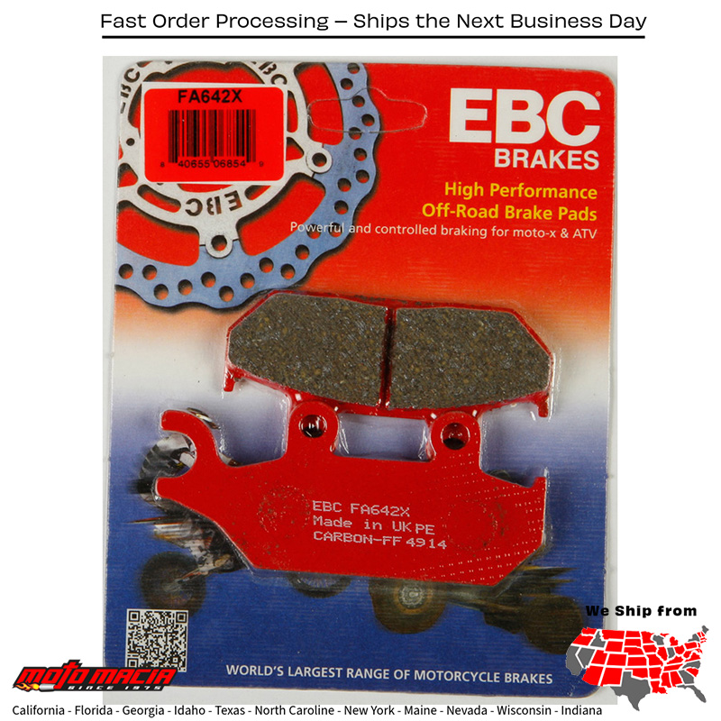 Brake Pads Fa642x Carbon X Series Yamaha Yxf850 Wolverine X4 Se 2018-2018