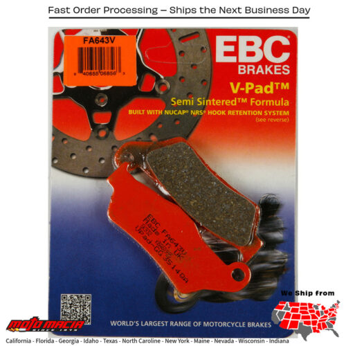 Brake Pads Fa643v Semi-Sintered V Series Harley Davidson Xg 500 Street 2015