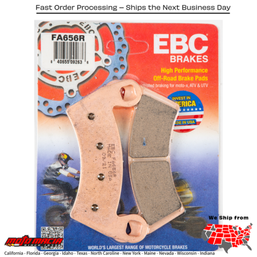 Brake Pads Fa656r Sintered R Series Polaris Rzr 900 2014-2019 9 more