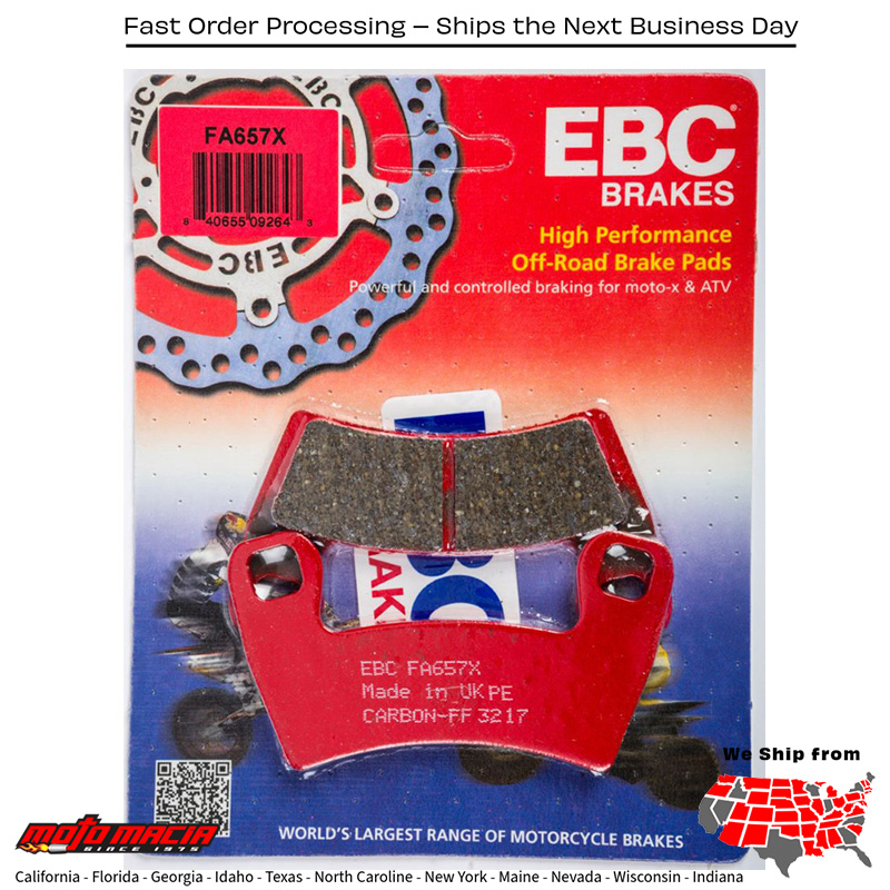 Brake Pads Fa657x Carbon X Series Polaris Rzr 900 2015-2019