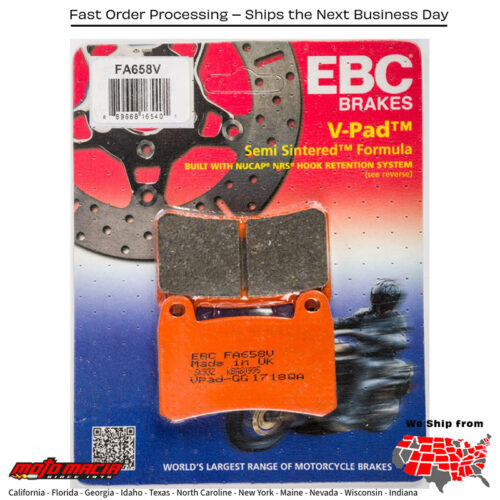 Brake Pads Fa658v Semi-Sintered V Series Benelli Tnt 300 2017-2018