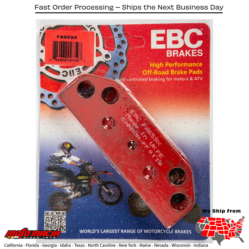 Brake Pads Fa659x Carbon X Series Polaris Ranger Xp 900 Eps 2013-2016