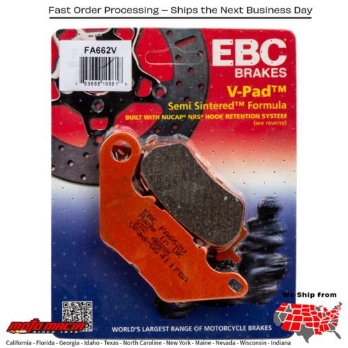 Brake Pads Fa662v Semi-Sintered V Series Yamaha Yzf-R3 2015-2024 Mt-