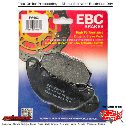 Brake Pads Fa663 Organic Yamaha Yzf-R3 2015-2024 Mt-03 2020-2024