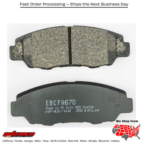 Brake Pads Fa670 Organic Polaris Slingshot 2015-2017 Sl 2 more