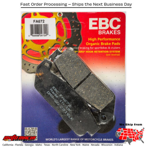 Brake Pads Fa672 Organic Indian Scout Sixty 2016-2016 Scout 2015-2016