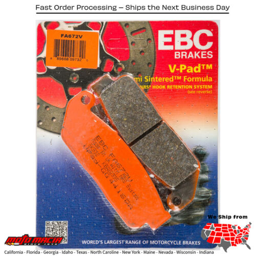 Brake Pads Fa672v Semi-Sintered V Series Indian Scout Sixty 2016-2016 India