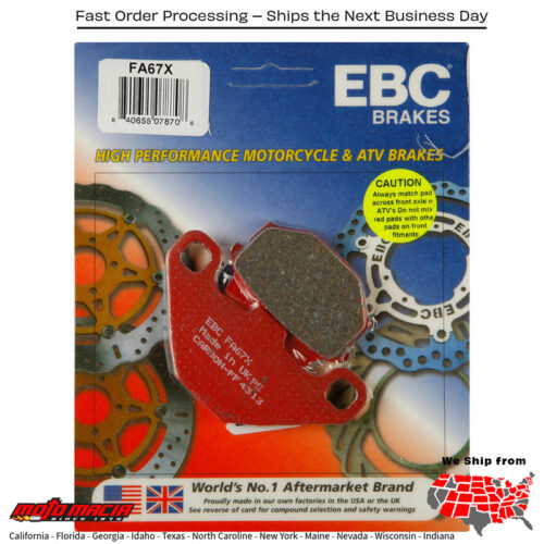 Brake Pads Fa67x Carbon X Series Yamaha Yfm300g Grizzly [Sra] 2012-2013