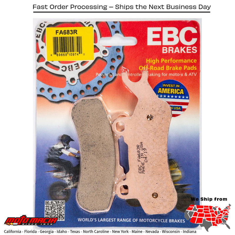 Brake Pads Fa683r Sintered R Series Can-Am Maverick X3 Turbo 2017-2018