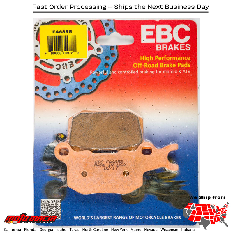 Brake Pads Fa685r Sintered R Series Can-Am Defender Hd10 2016-2016