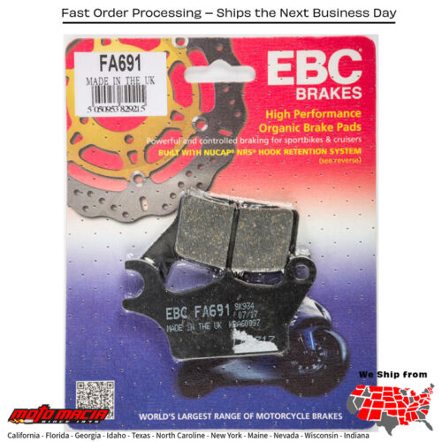 Brake Pads FA691 Organic Kawasaki Z125 Pro 2017-2017