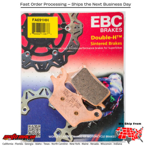 Brake Pads Fa691hh Double-H Sintered Kawasaki Z125 Pro 2017