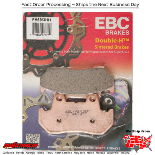 Brake Pads Fa69/3hh Double-H Sintered Honda Vf750c Magna 1988-1988 Gl
