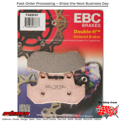 Brake Pads Fa69hh Double-H Sintered Honda Xl600v Transalp 1989-1990 Honda C
