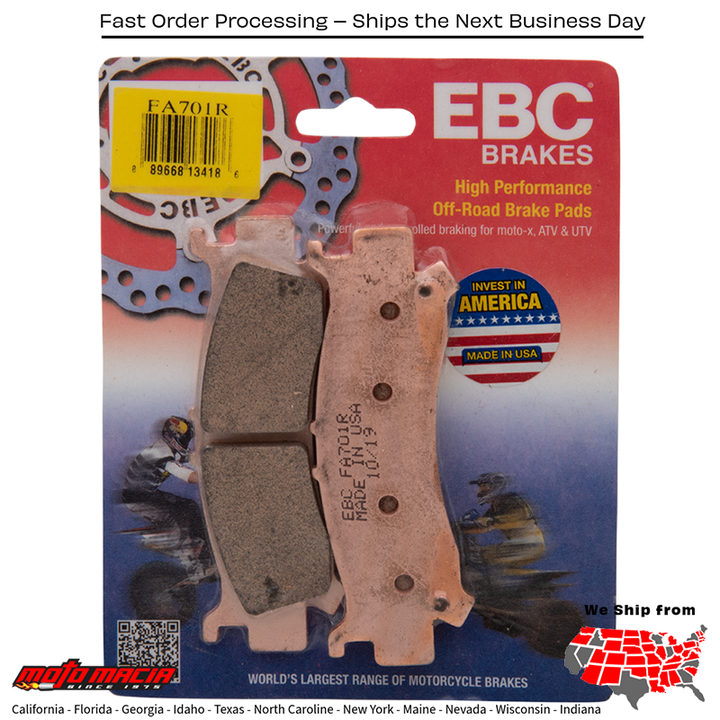 Brake Pads Fa701r Sintered R Series Honda Sxs1000m3 Pioneer 1000 2016-2018 - Image 3