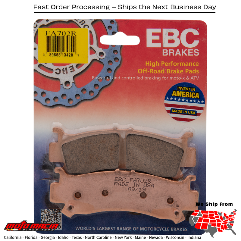 Brake Pads Fa702r Sintered R Series Honda Sxs1000m3 Pioneer 1000 2016-2018 - Image 3