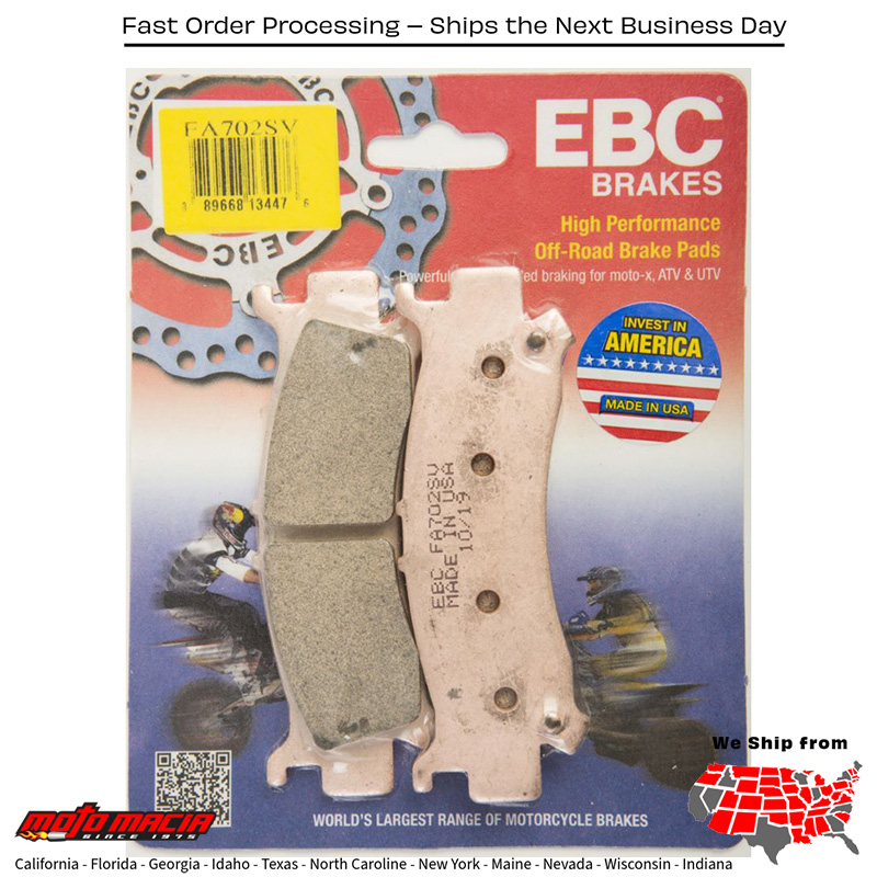 Brake Pads Fa702sv Severe Duty Sv Series Honda Sxs1000m3 Pioneer 1000 2016-