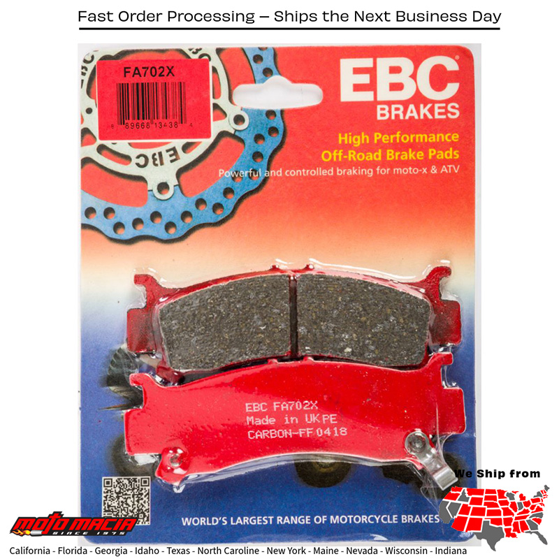 Brake Pads Fa702x Carbon X Series Honda Sxs1000m3 Pioneer 1000 2016-2018