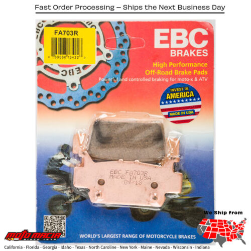 Brake Pads Fa703r Sintered R Series Honda Sxs1000m3 Pioneer 1000 2016-2018