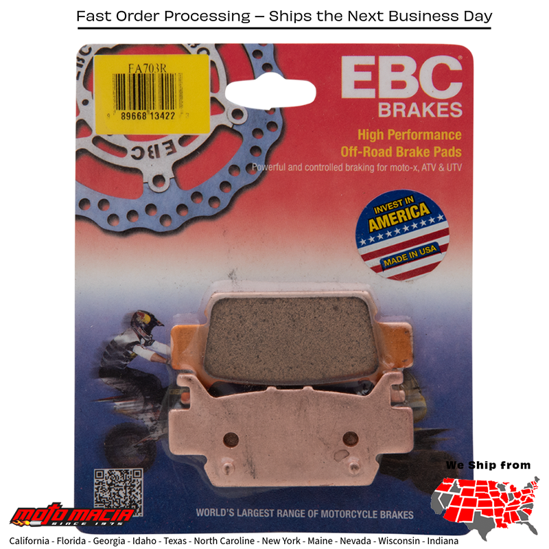 Brake Pads Fa703r Sintered R Series Honda Sxs1000m3 Pioneer 1000 2016-2018 - Image 2