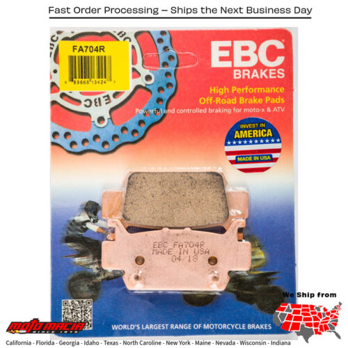 Brake Pads Fa704r Sintered R Series Honda Sxs1000m3 Pioneer 1000 2016-2018