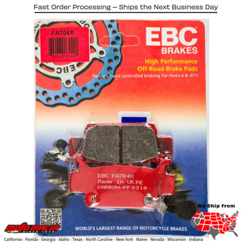 Brake Pads Fa704x Carbon X Series Honda Sxs1000m3 Pioneer 1000 2016-2018