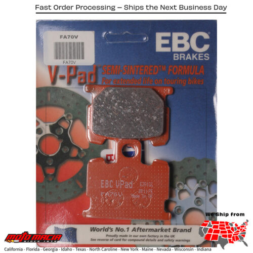 Brake Pads Fa70v Semi-Sintered V Series Yamaha Rx50 1983-1983 Xj550