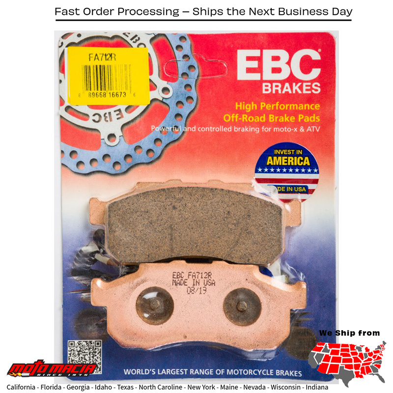 Brake Pads Fa712r Sintered R Series Honda Sxs500m2 Pioneer 500 2015-2017