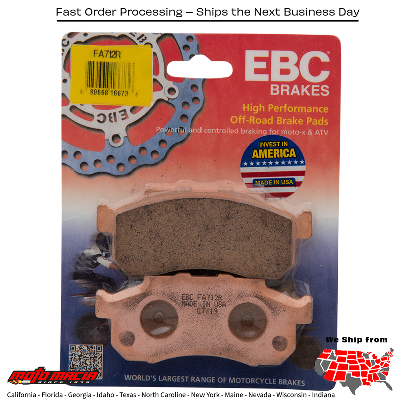 Brake Pads Fa712r Sintered R Series Honda Sxs500m2 Pioneer 500 2015-2017 - Image 3