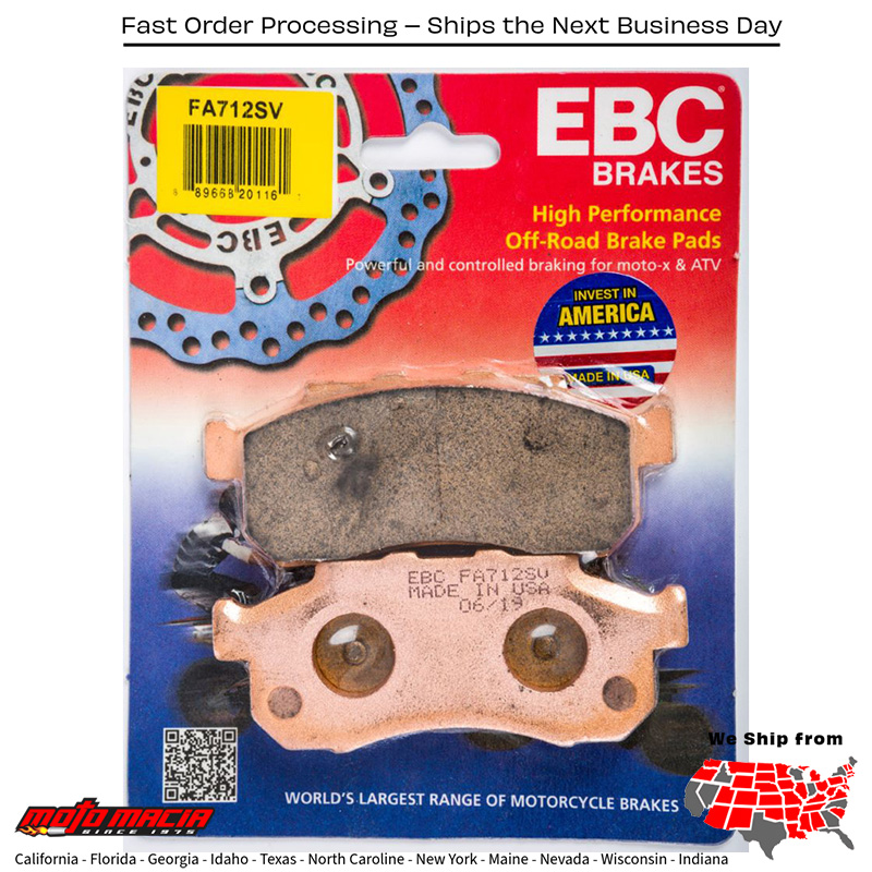 Brake Pads Fa712sv Severe Duty Sv Series Honda Sxs500m2 Pioneer 500 2015-20