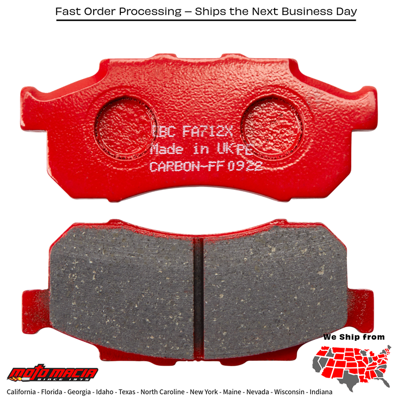 Brake Pads Fa712x Carbon X Series Honda Sxs500m2 Pioneer 500 2015-2017 - Image 2
