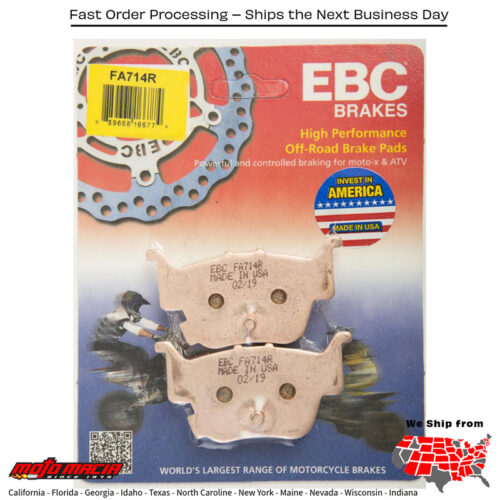 Brake Pads Fa714r Sintered R Series Honda Sxs500m2 Pioneer 500 2015-2017