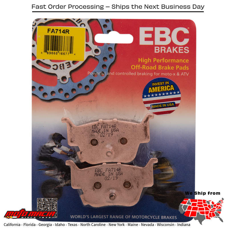 Brake Pads Fa714r Sintered R Series Honda Sxs500m2 Pioneer 500 2015-2017 - Image 3