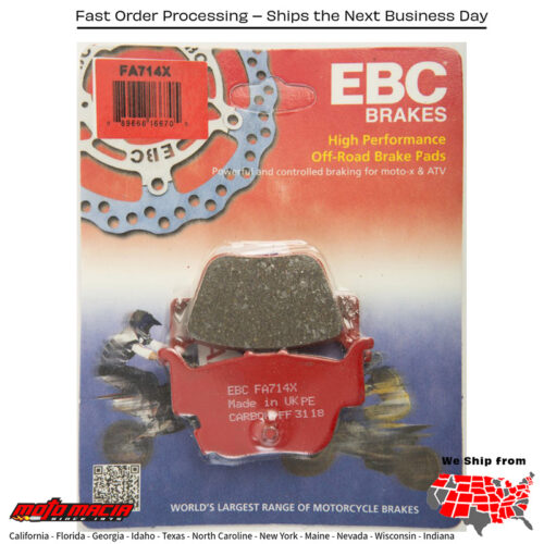 Brake Pads Fa714x Carbon X Series Honda Sxs500m2 Pioneer 500 2015-2017