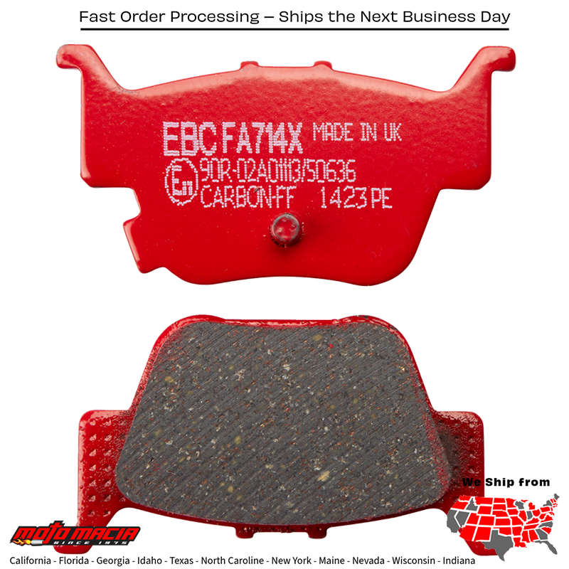 Brake Pads Fa714x Carbon X Series Honda Sxs500m2 Pioneer 500 2015-2017 - Image 3