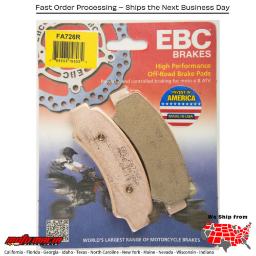 Brake Pads Fa726r Sintered R Series Cf-Moto Zforce 1000 Eps 2017-2019